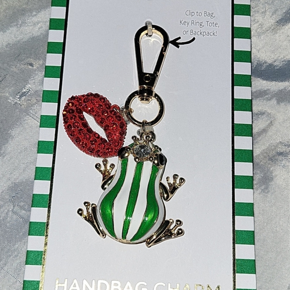 True to Form Frog Prince Lips Kiss Handbag Charm Keyring Clip BNIB Ti TL